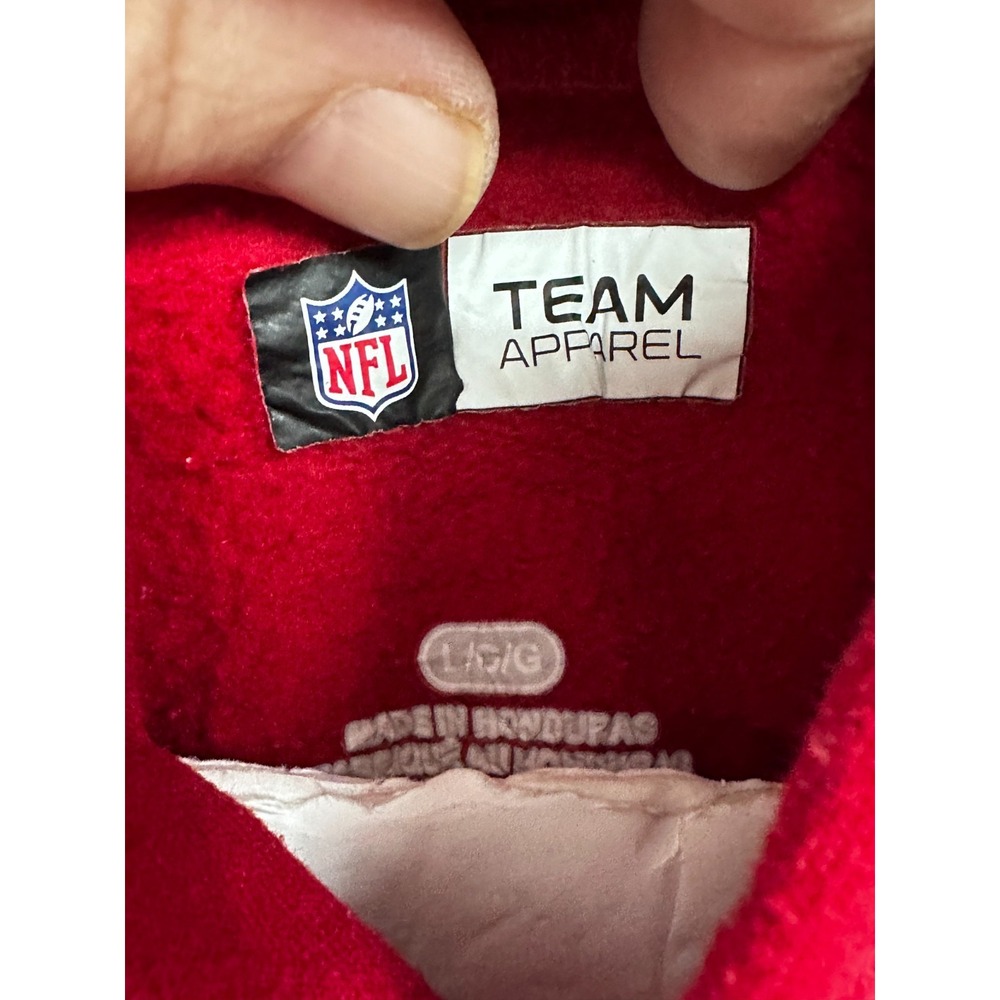 NFL Atlanta Falcons Red Screen Print Long Sleeve Hoodie Size Large - Picture 3 of 3
